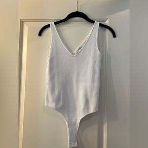 Vince white ribbed bodysuit